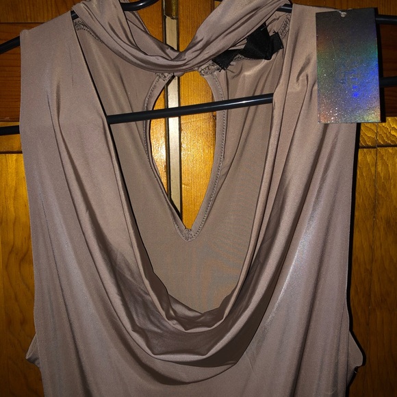 Taupe Slinky Dress - Picture 2 of 3